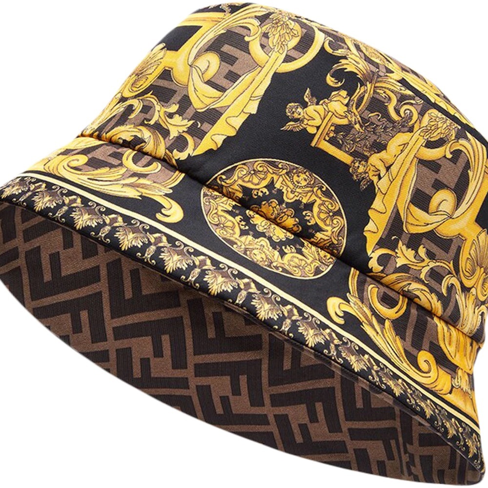 Fendi Gold and Brown Baroque Hat
